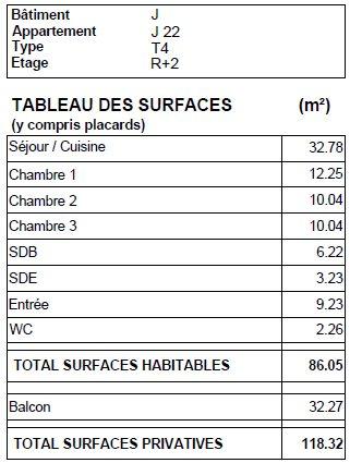 Appartement - 86 m² - 4 pièces