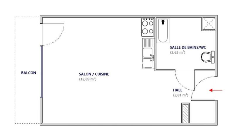 Appartement - 19 m² - 1 pièce