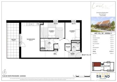 Appartement - 64 m² - 3 pièces