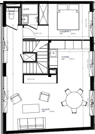 Duplex - 89 m² - 4 pièces