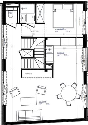Duplex - 89 m² - 4 pièces