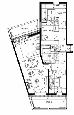 Appartement - 95 m² - 4 pièces