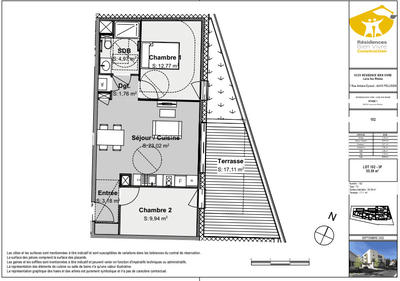 Appartement - 55 m² - 3 pièces