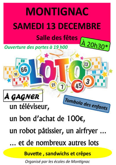 Loto de l'école de Montignac-Lascaux