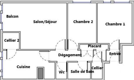 Appartement - 54 m² - 3 pièces