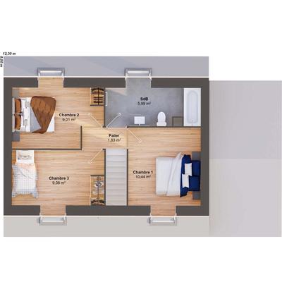 Maison - 93 m² - 6 pièces