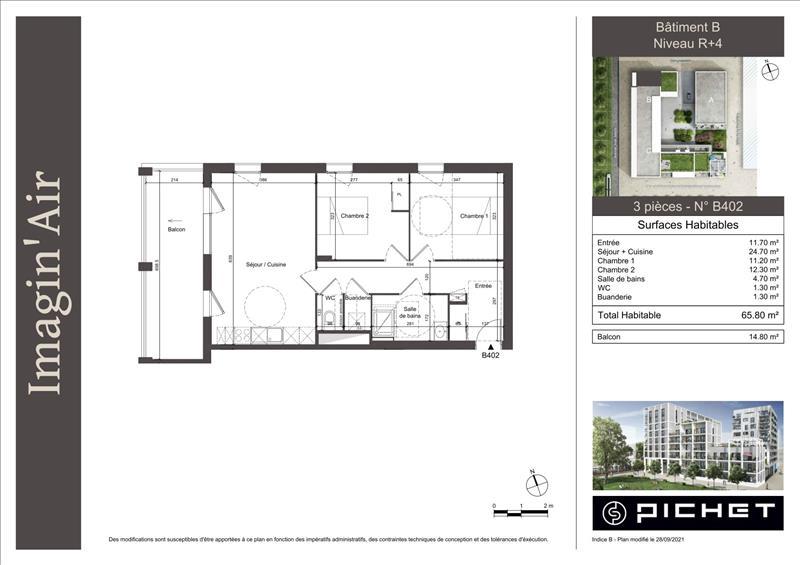 Appartement - 65 m² - 3 pièces