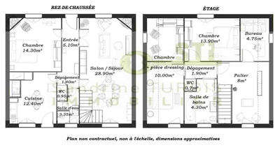 Maison - 110 m² - 4 pièces