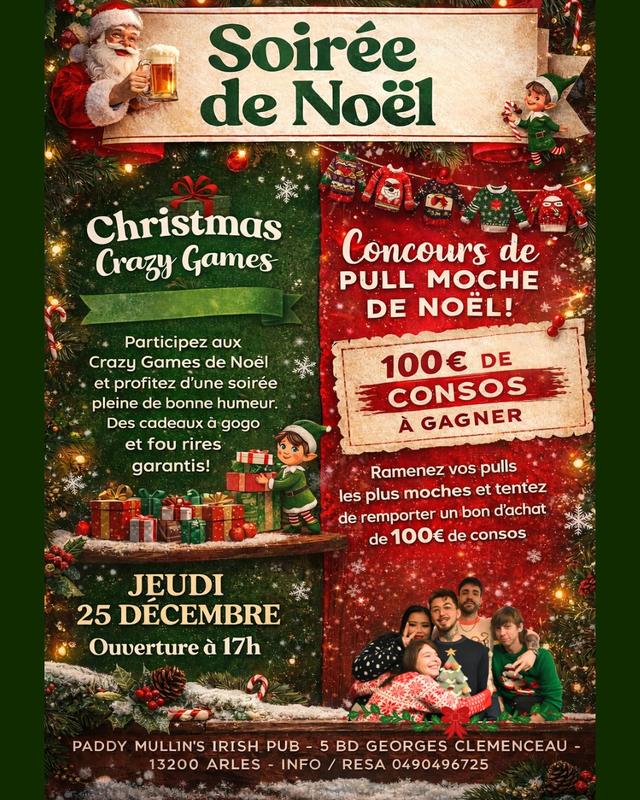 Soirée de Noël au Paddy Mullin's
