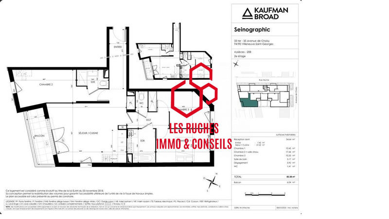 Appartement - 83 m² - 4 pièces