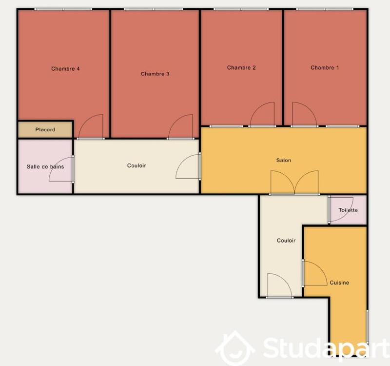 Chambre - 10 m² - 1 pièce