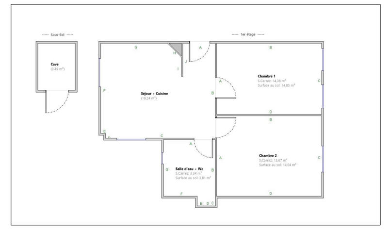Appartement - 52 m² - 3 pièces