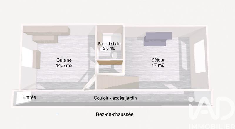 Maison de village - 88 m² - 3 pièces