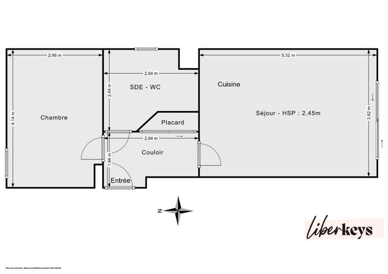 Appartement - 43 m² - 2 pièces
