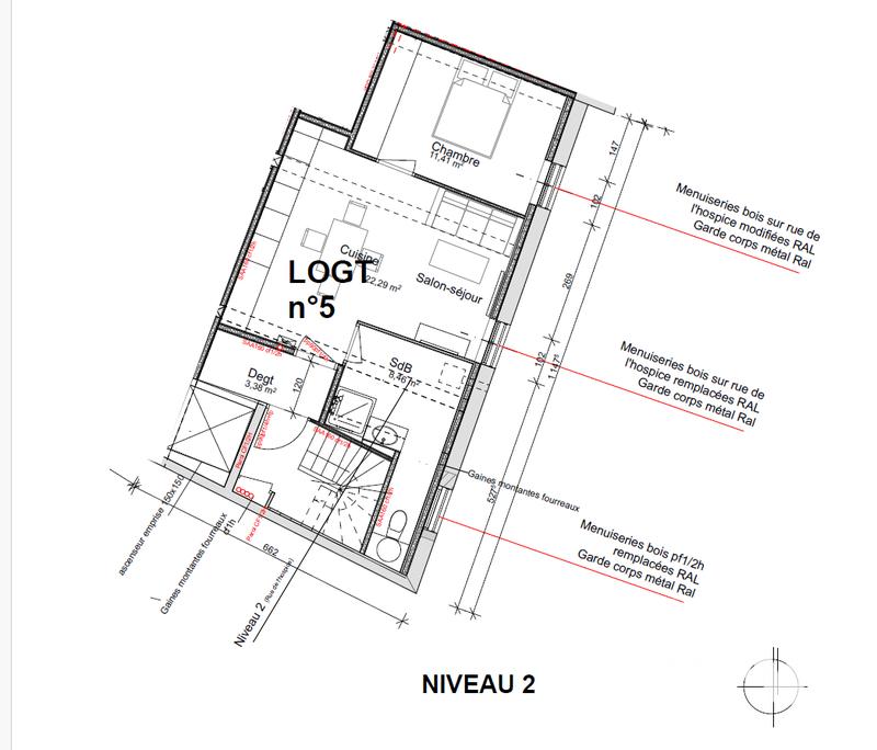 Appartement - 42 m² - 2 pièces
