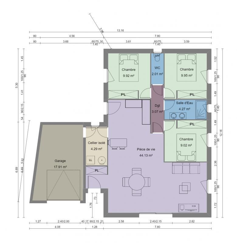 Maison - 85 m² - 4 pièces