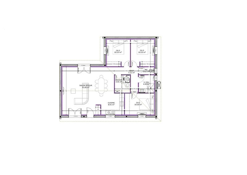 Maison - 90 m² - 4 pièces