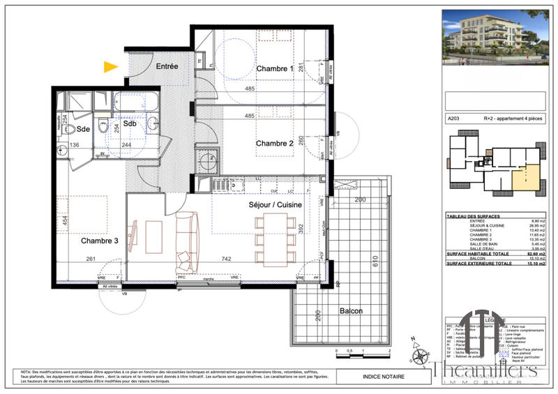 Appartement - 82 m² - 4 pièces