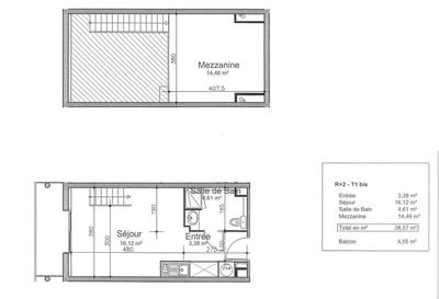 Appartement - 39 m² - 2 pièces