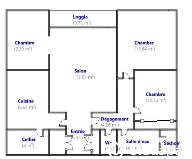 Chambre - 10 m² - 1 pièce