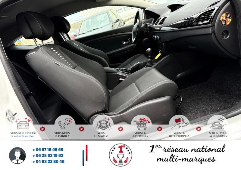 Renault Mégane 3 Coupé 1.6 16v 110Cv White Color édition Emotion Bv6 Crit'Air 1* 117000km*Ct Révision Kit Distribution Entretien Complet*Véhicule Sous Garantie*100 Points de Contrôles*CarteGrise Moitié prix (Véhicule plus 10 ans)*Sièges chauffant*Régulate