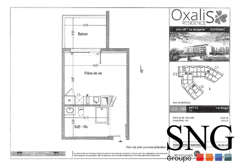 Appartement - 27 m² - 1 pièce