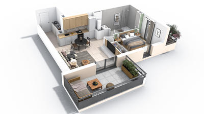 Appartement - 47 m² - 2 pièces