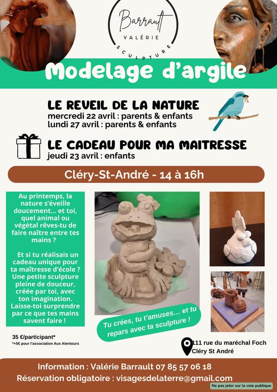 Atelier de modelage d'argile pour enfants - vacances de Pâques : le cadeau pour la maîtresse