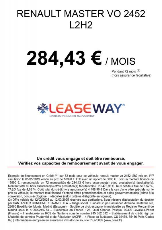 Renault Master III Fg F3300 L2h2 2.3 Dci 130ch Grand Confort Euro6