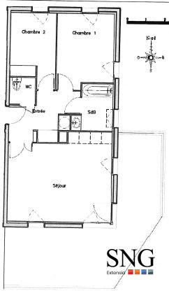 Appartement - 61 m² - 3 pièces