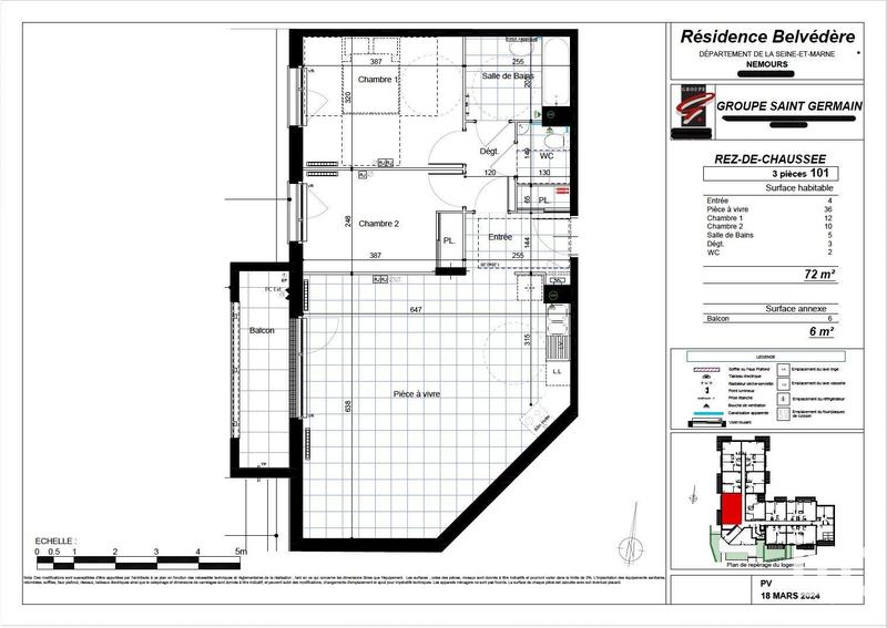 Appartement - 71 m² - 3 pièces