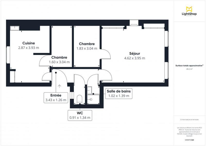 Appartement - 48 m² - 3 pièces