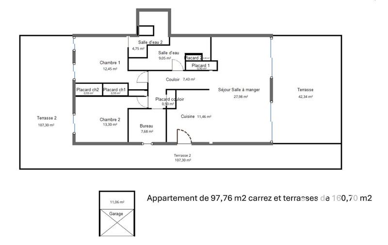 Appartement - 116 m² - 5 pièces