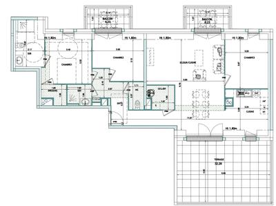 Appartement - 108 m² - 4 pièces