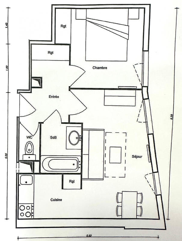 Appartement - 32 m² - 2 pièces