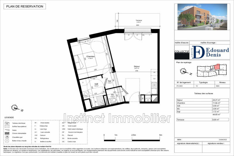 Appartement - 45 m² - 2 pièces