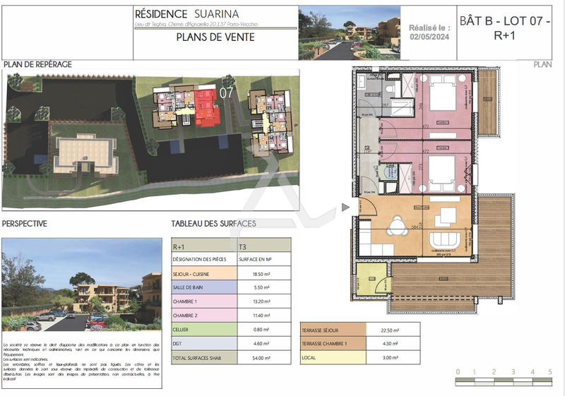 Appartement - 54 m² - 3 pièces