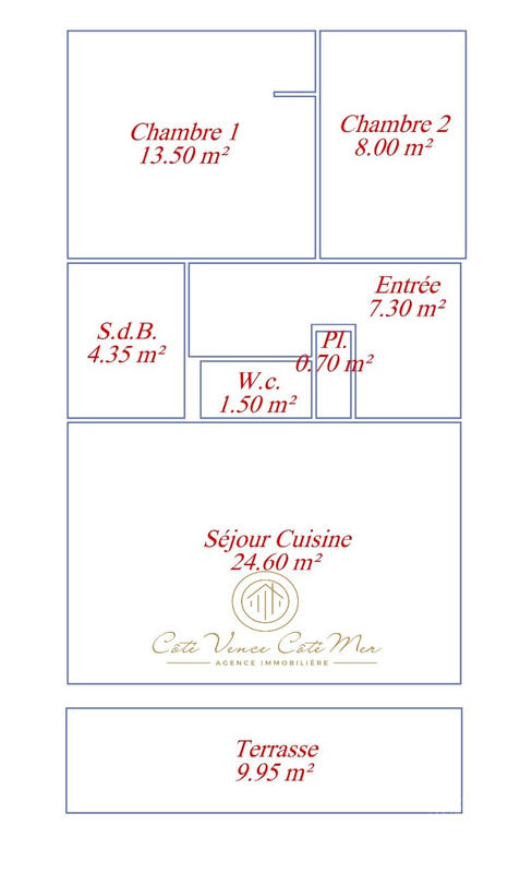 Appartement - 60 m² - 3 pièces