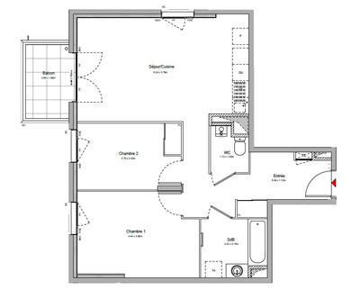 Appartement - 63 m² - 3 pièces