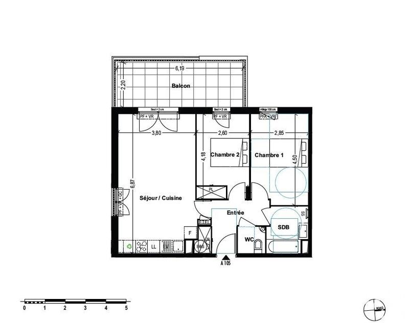 Appartement - 62 m² - 3 pièces
