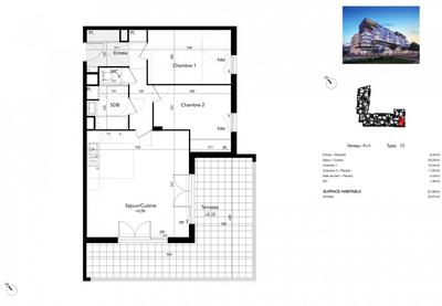 Appartement - 67 m² - 3 pièces