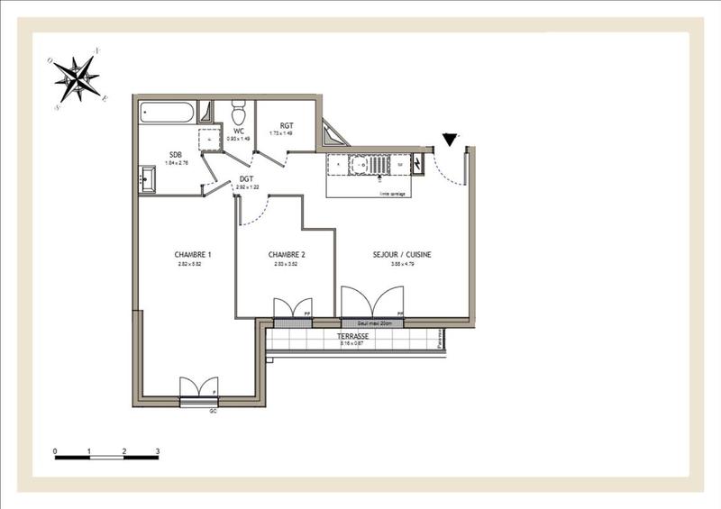 Appartement - 56 m² - 3 pièces