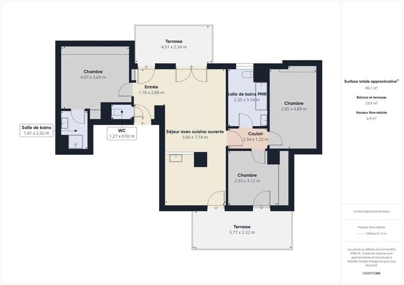 Appartement - 81 m² - 4 pièces