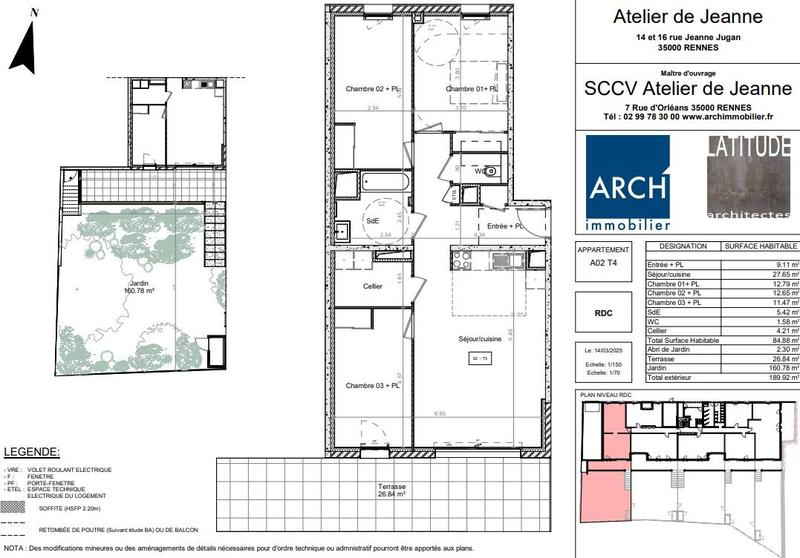 Appartement - 85 m² - 4 pièces