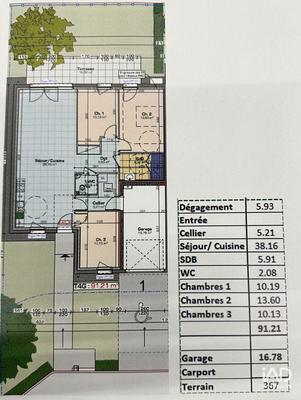 Maison - 91 m² - 4 pièces