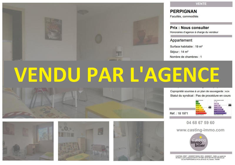 Appartement - 19 m² - 1 pièce