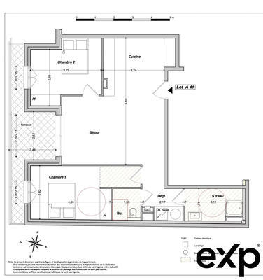 Appartement - 70 m² - 3 pièces