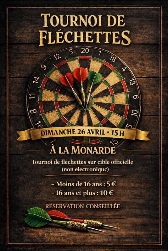 Tournoi de fléchettes à la Monarde