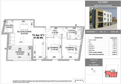 Appartement - 68 m² - 3 pièces