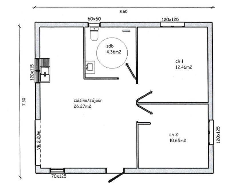 Maison - 56 m² - 3 pièces
